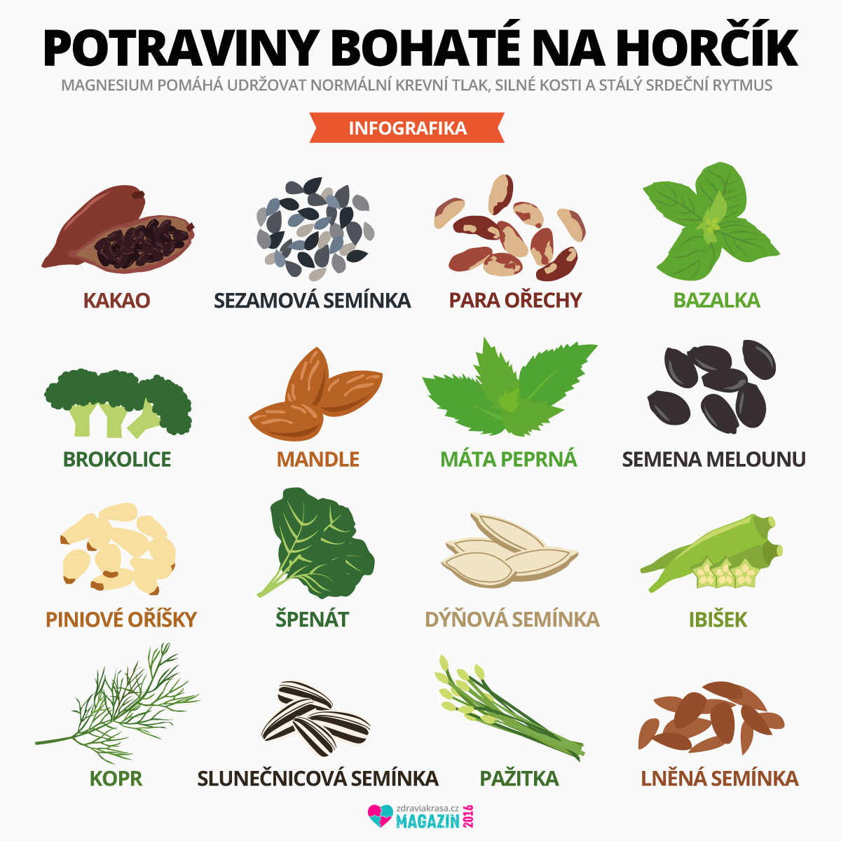 Nezapomínejte do své stravy zařadit potraviny bohaté na hořčík.