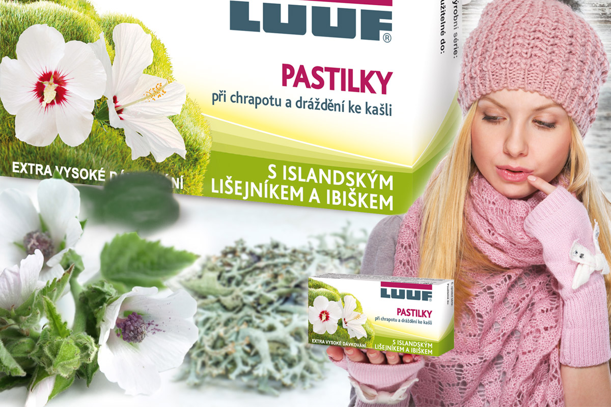Jaké jsou výhody LUUF pastilek s islandským lišejníkem a ibiškem? Tento zdravotnický prostředek nabízí přírodní rostlinné extrakty ve vysokém dávkování, dodávají sliznicím potřebnou vlhkost, pomáhají při chrapotu, šetří hlasivky a tlumí dráždění ke kašli. Mají skvělou bezinkovou příchuť, neobsahují umělá barviva, pouze karamel, ani konzervanty a jsou ideální na cesty.