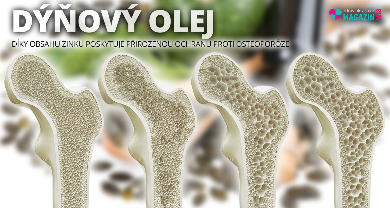 Olej z dýňových semínek je účinný proti osteoporóze. Zejména na kyčlích a páteři.