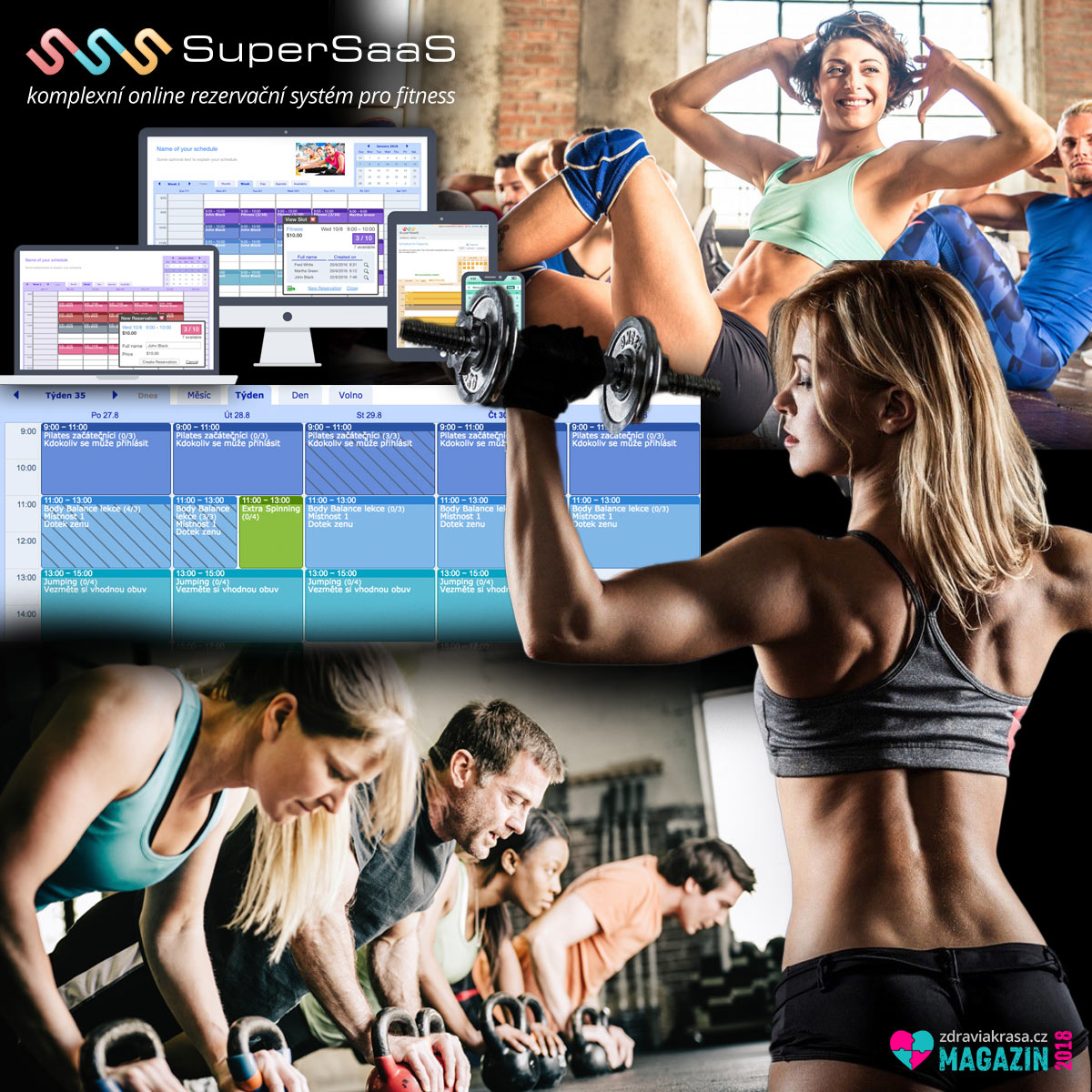 SuperSaaS je ideální rezervační systém pro fitness centra. 