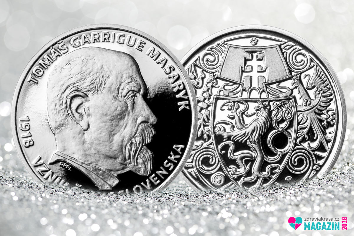 Stříbrný odražek, který je součástí setu mince vydané ke 100. výročí založení ČSR.