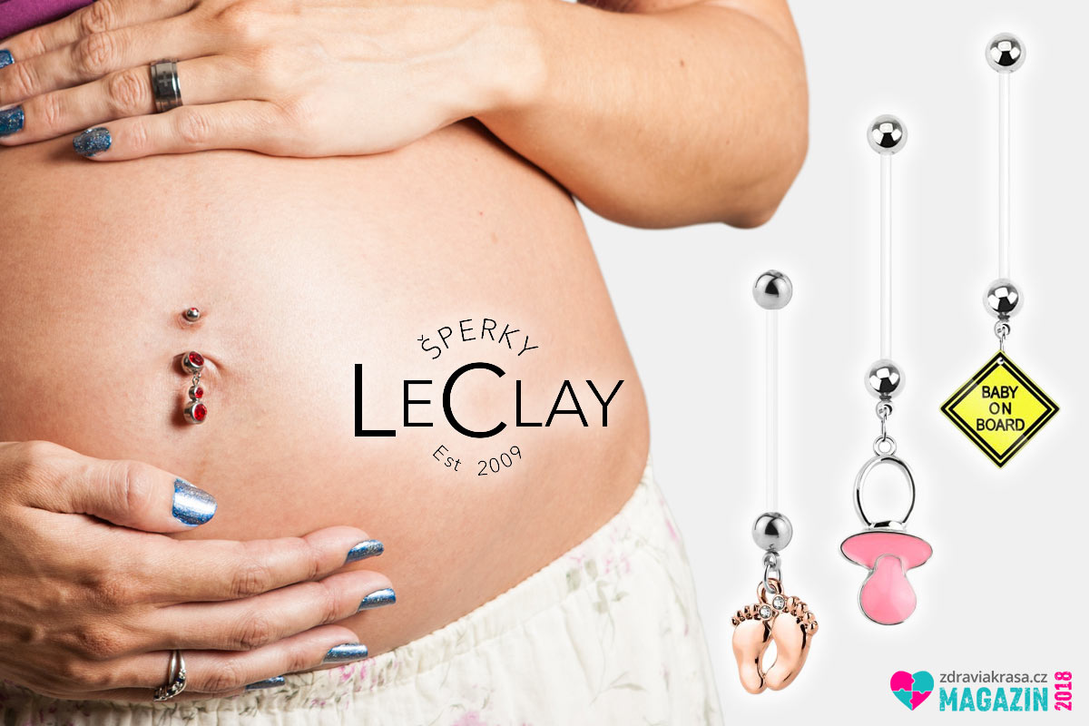 Nechte piercingový šperk krášlit vaše těhotenské bříško až do konce. Těhotenský piercing najdete v sortimentu e-shopu Šperky LeClay.