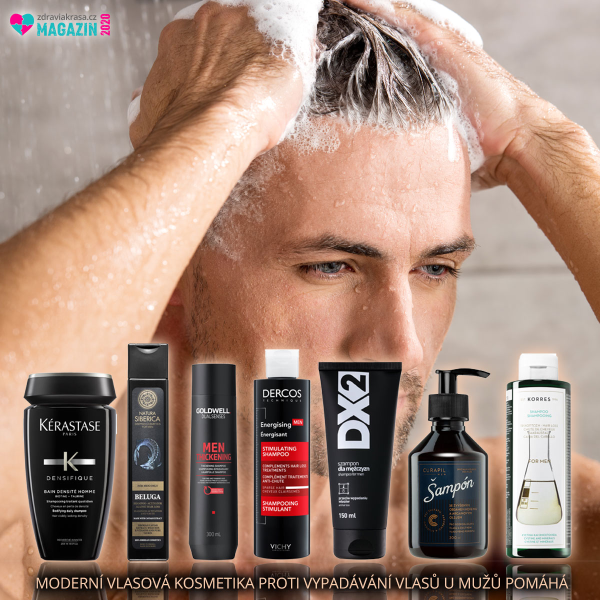 Zastavte vypadávání vlasů pomocí vhodné vlasové kosmetiky pro muže.