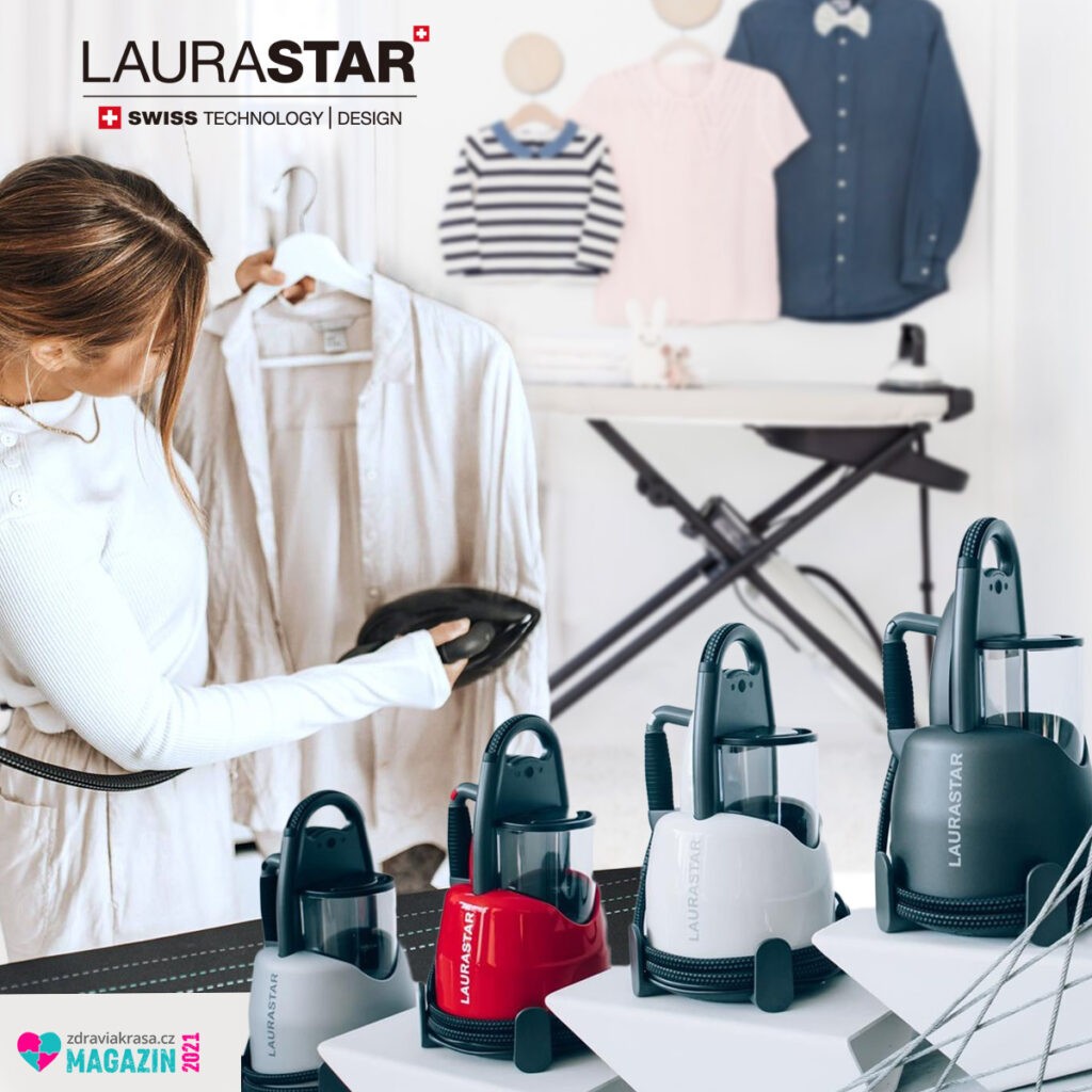 Parní generátor LAURASTAR umožňuje žehlení na žehlicím prkně i vertikálně.